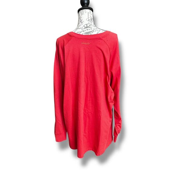 New Ariat Rebar Men's Long Sleeve T-shirt 2XL Red Workwear Blue Logo Tee - Picture 3 of 8